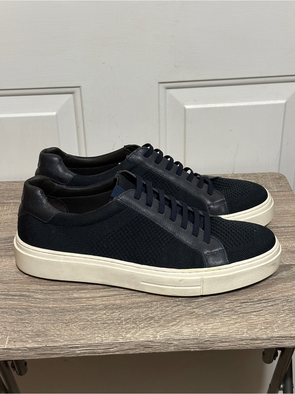 Martin Dingman Shoes Mens Size 12M Navy Lace Up Casual Slip On Sneakers 740455M